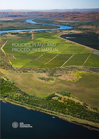 Cover design for Ord Irrigation Cooperative; Policies, Plans and Procedures Manual.
