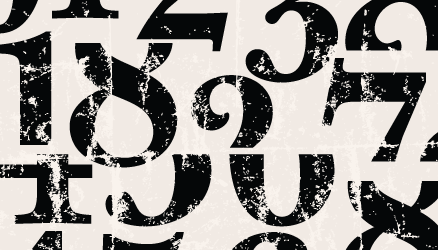A collage of textured numbers.