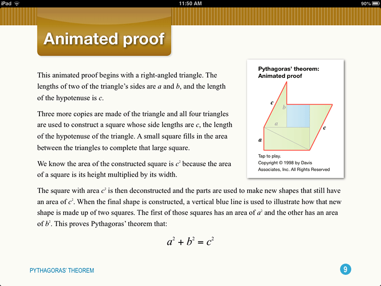 Pythagoras' Theorem: Animated proof