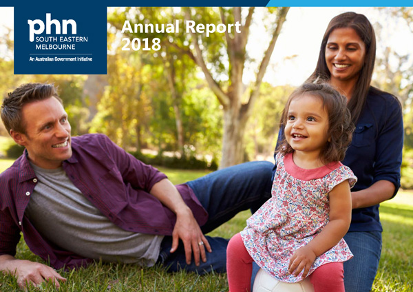 Cover design for South Eastern Melbourne Primary Network (SEMPHN) Annual Report 2018.
